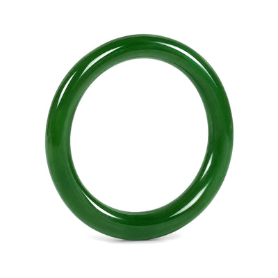Longevity Cyan Jade Bangle Bracelet 56mm for Healing, on a white background