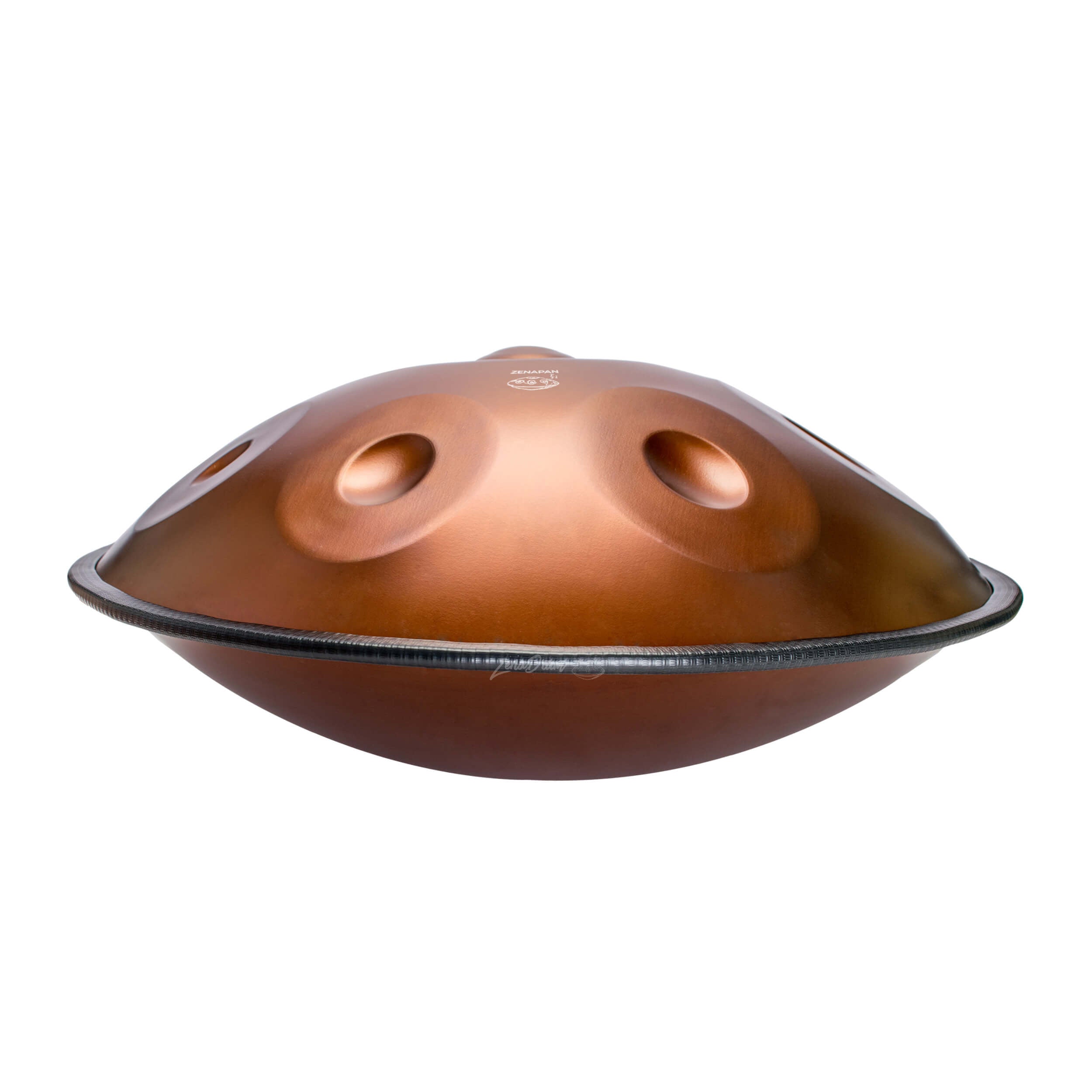Copper-colored D Minor Handpan Drum with tone fields and stainless steel design