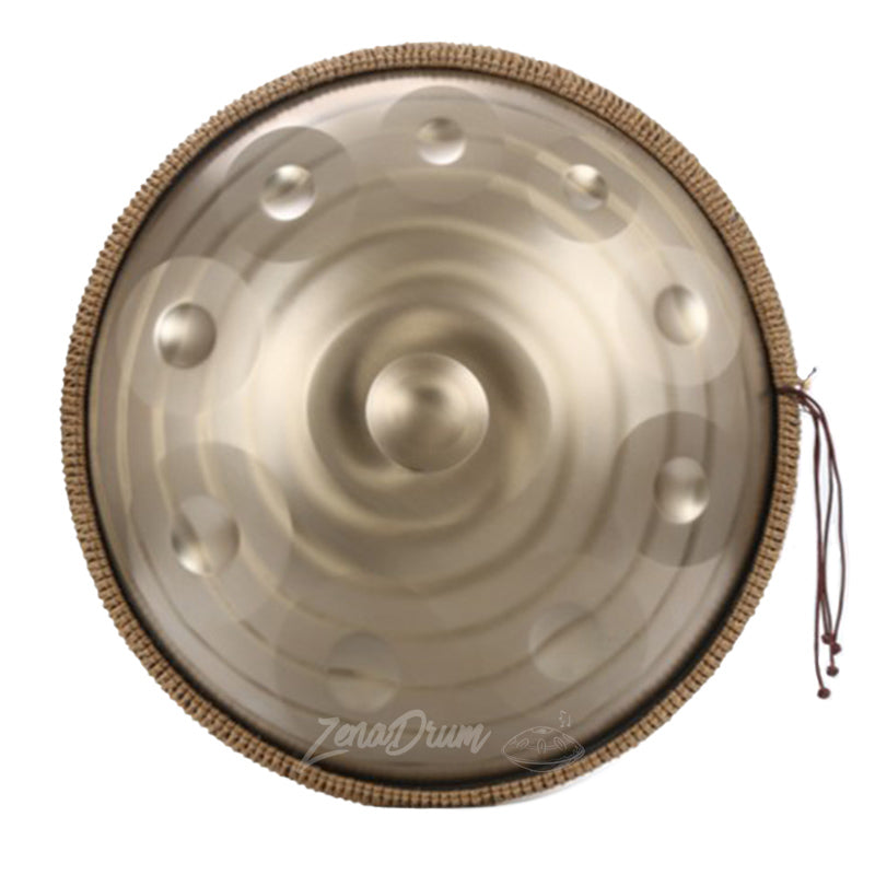 D Minor Kurd Handpan Drum with spiral circular indentations for sale
