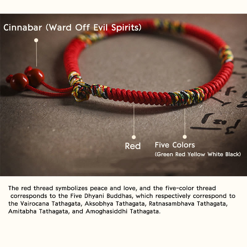 Five Colors King Kong Knot Red String Protection Bracelet
