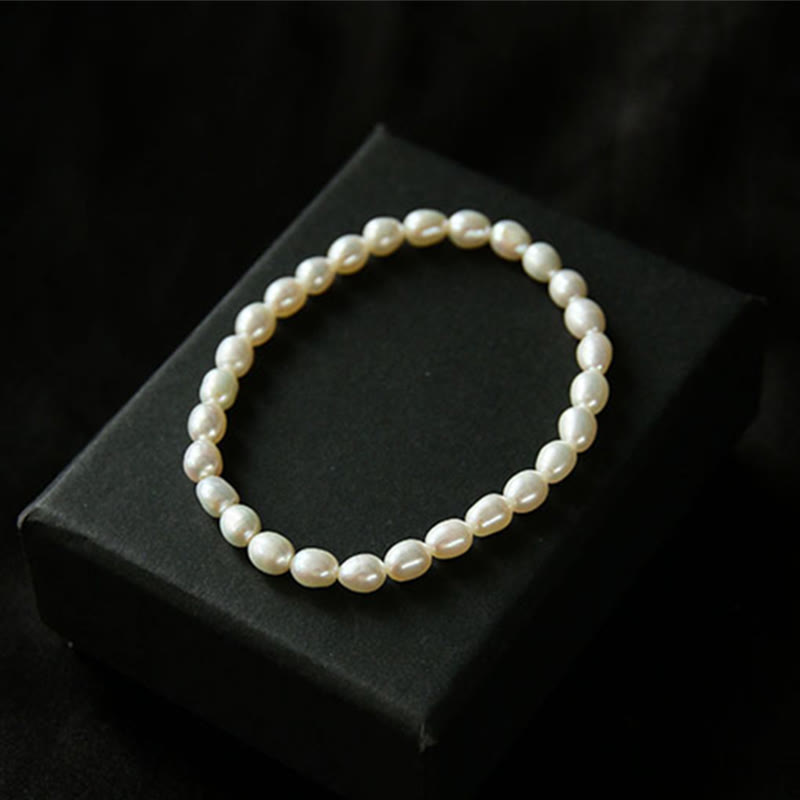 Natural Pearl Healing Beaded Bracelet 4-5mm for Optimism