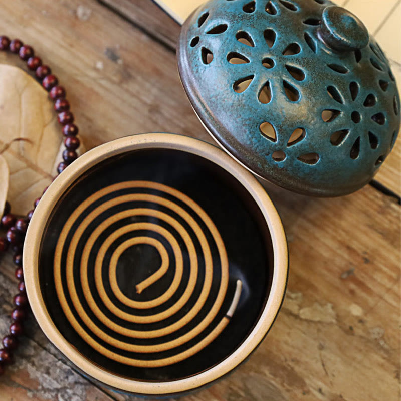 8.5cm Ceramic Incense Burner for Meditation and Relaxation
