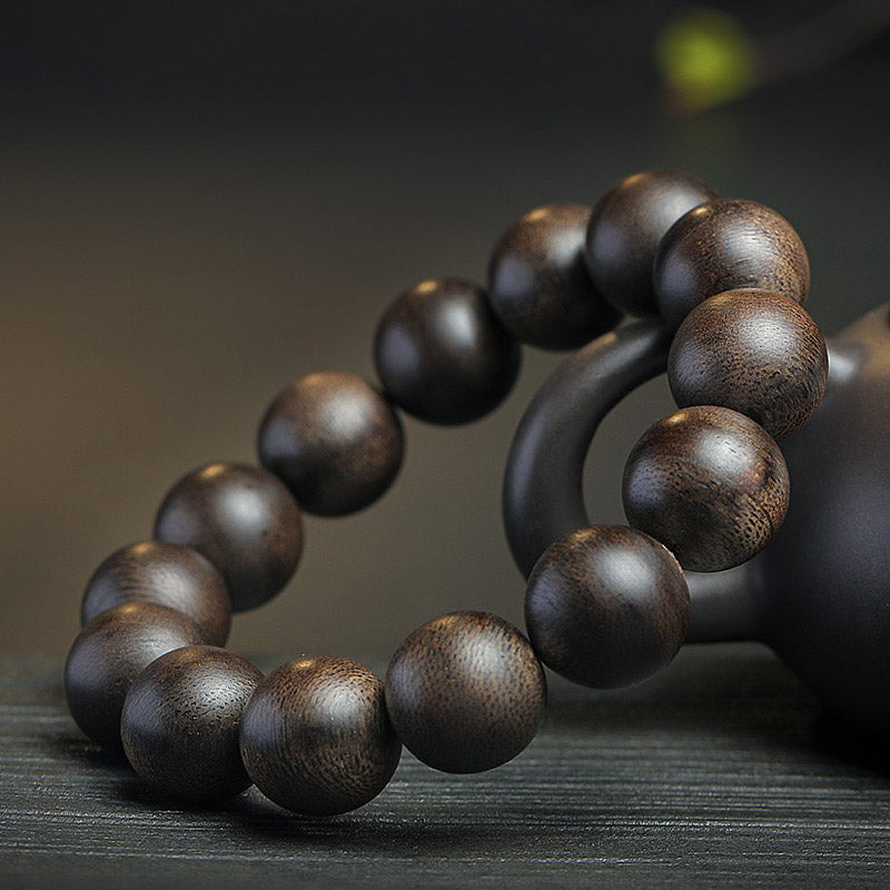 Agarwood 108 Wood Mala Beads Peace Strength Bracelet
