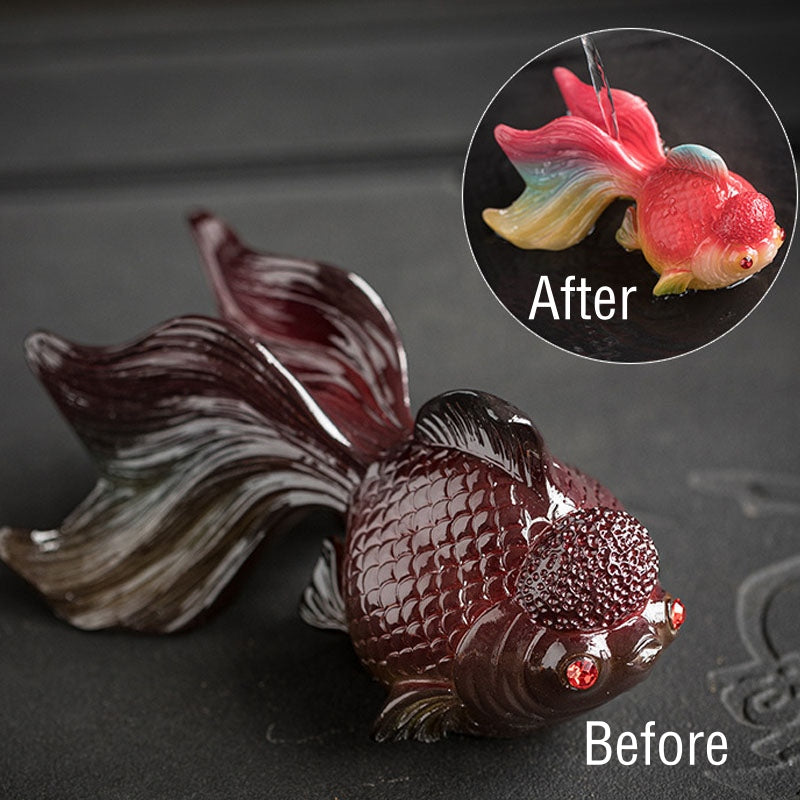 Color Changing Resin Koi Fish Figurine for Wealth & Luck