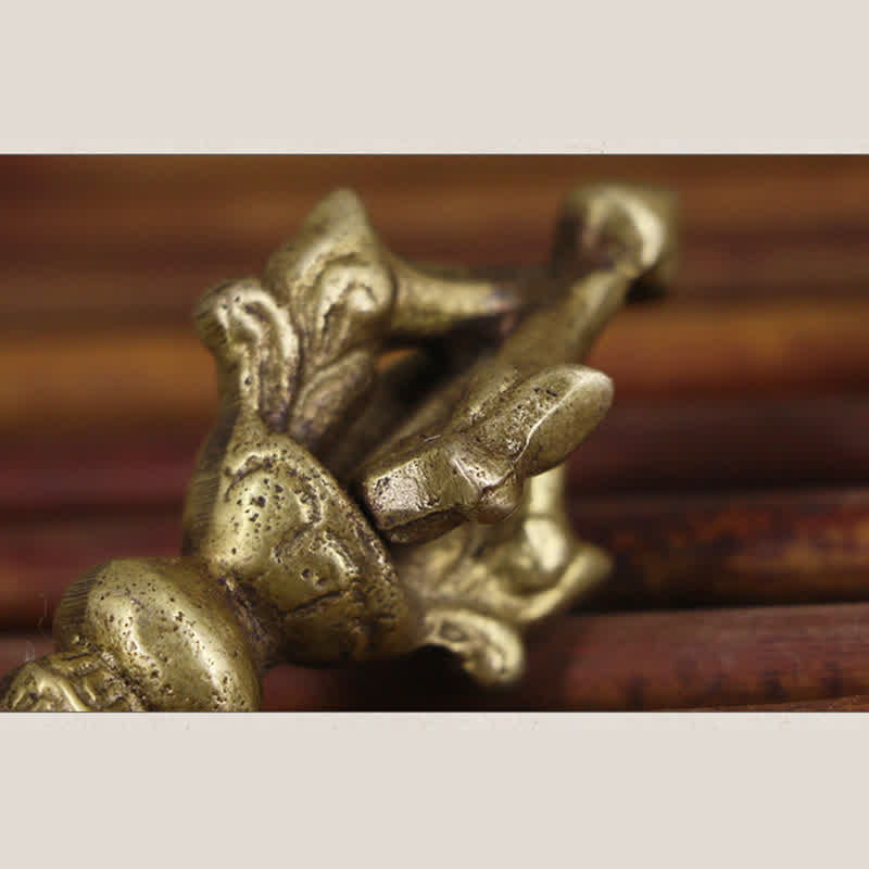 Tibetan Copper Vajra Dorje Meditation Decor 8.5cm