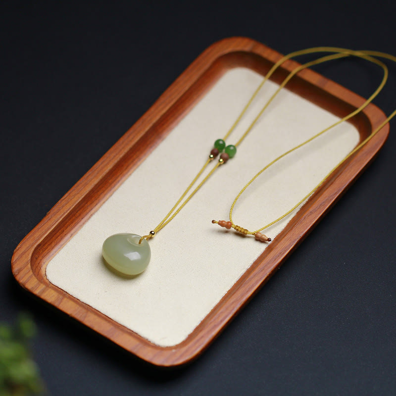 Hetian Jade Prosperity Pendant Necklace | Small Bag Design