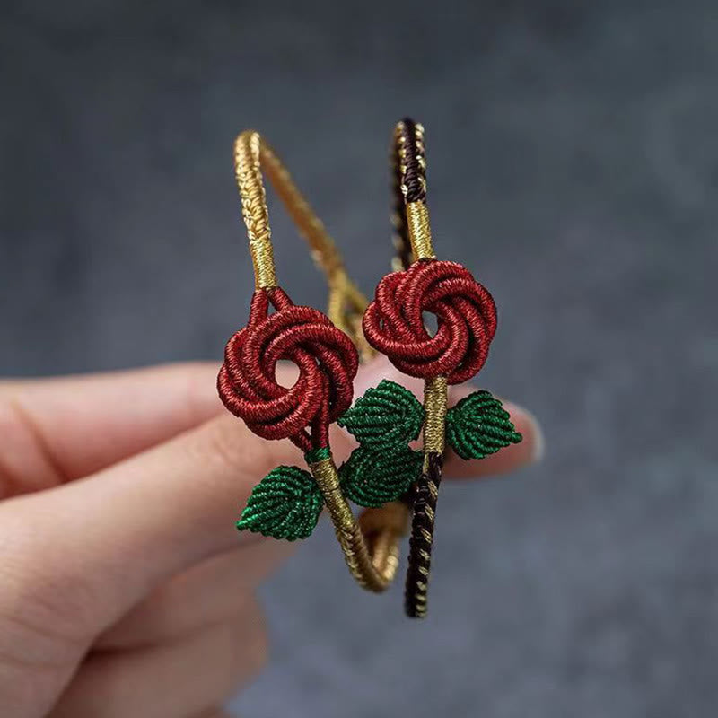 Handmade Red String Bracelet with Eight Thread Peace Knot for Luck