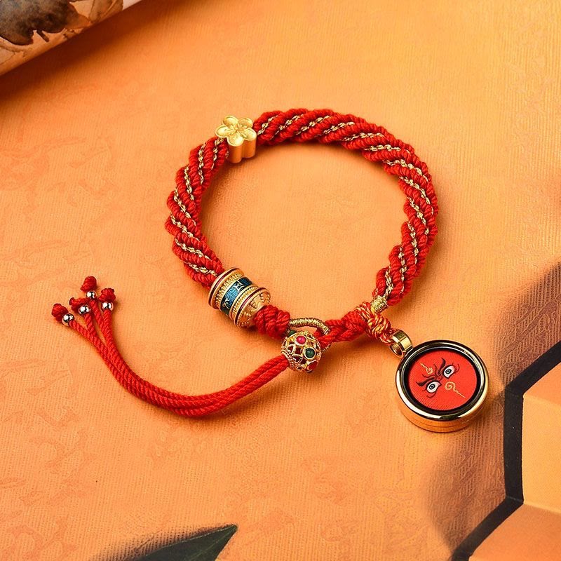 Five Gods of Wealth Red String Protection Bracelet