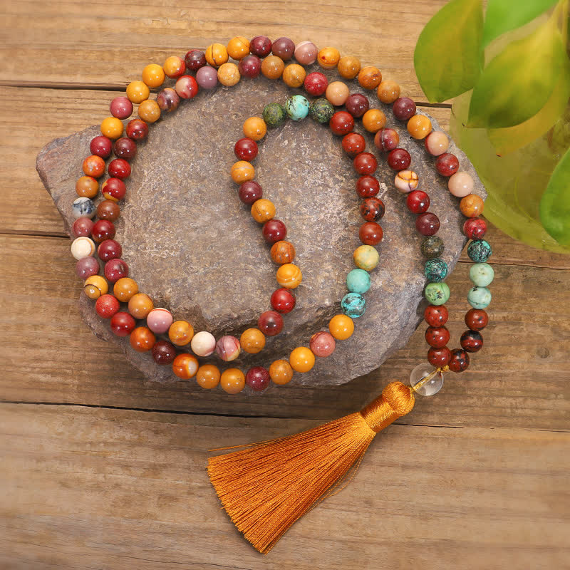 Mookaite 108 Bead Gemstone Mala for Emotional Growth