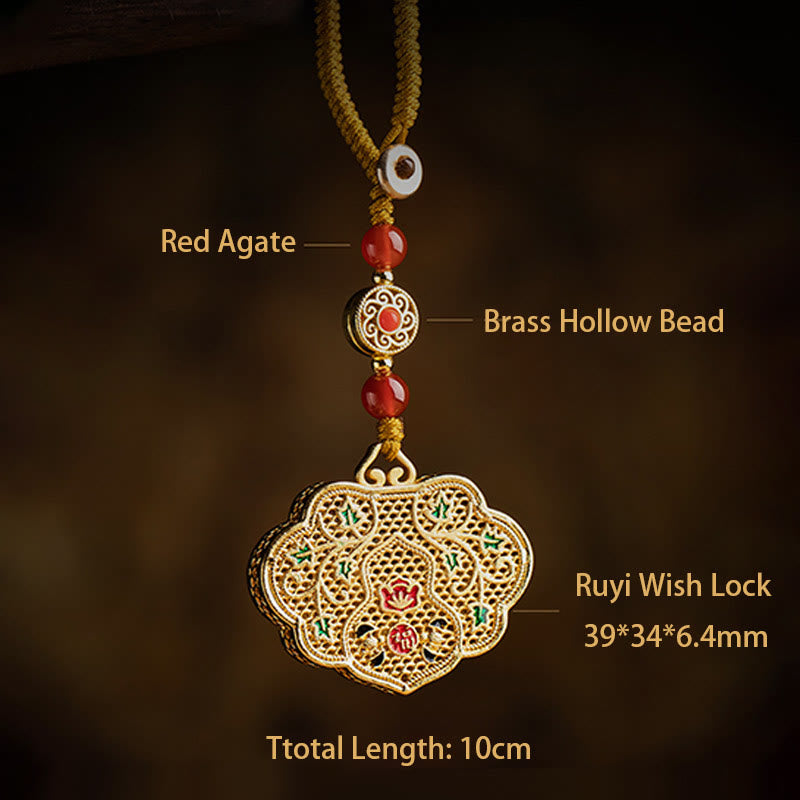 Agate Fu Character Key Chain for Good Luck & Blessing