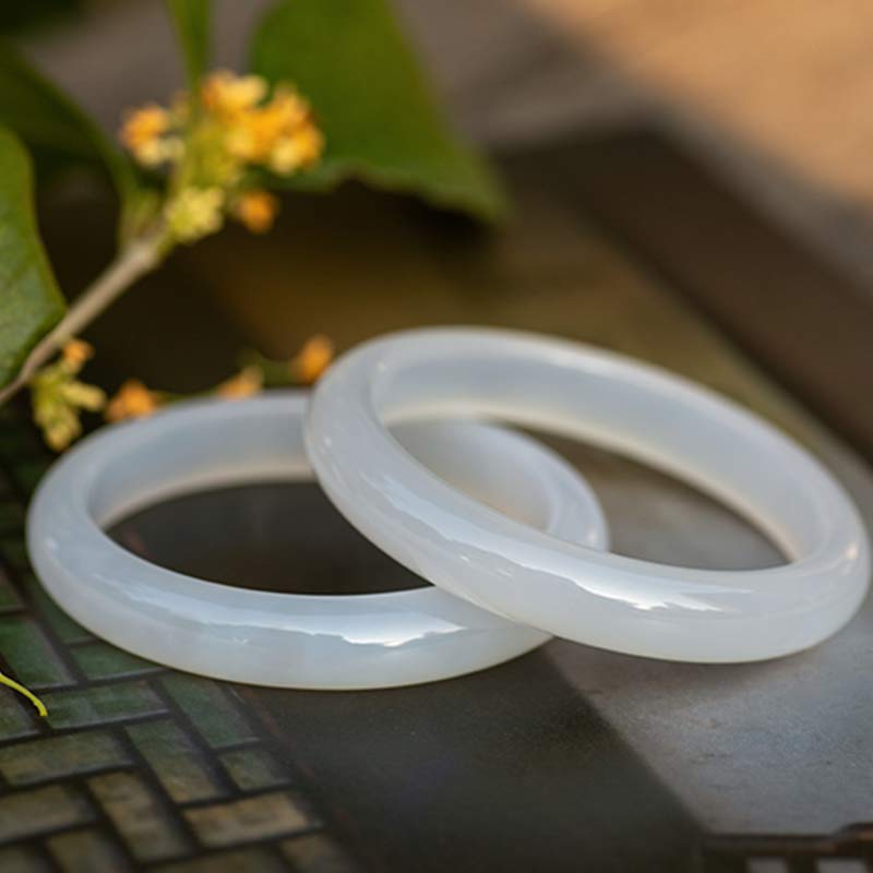 Chalcedony Harmony Bracelet Positive Energy Bangle 54mm