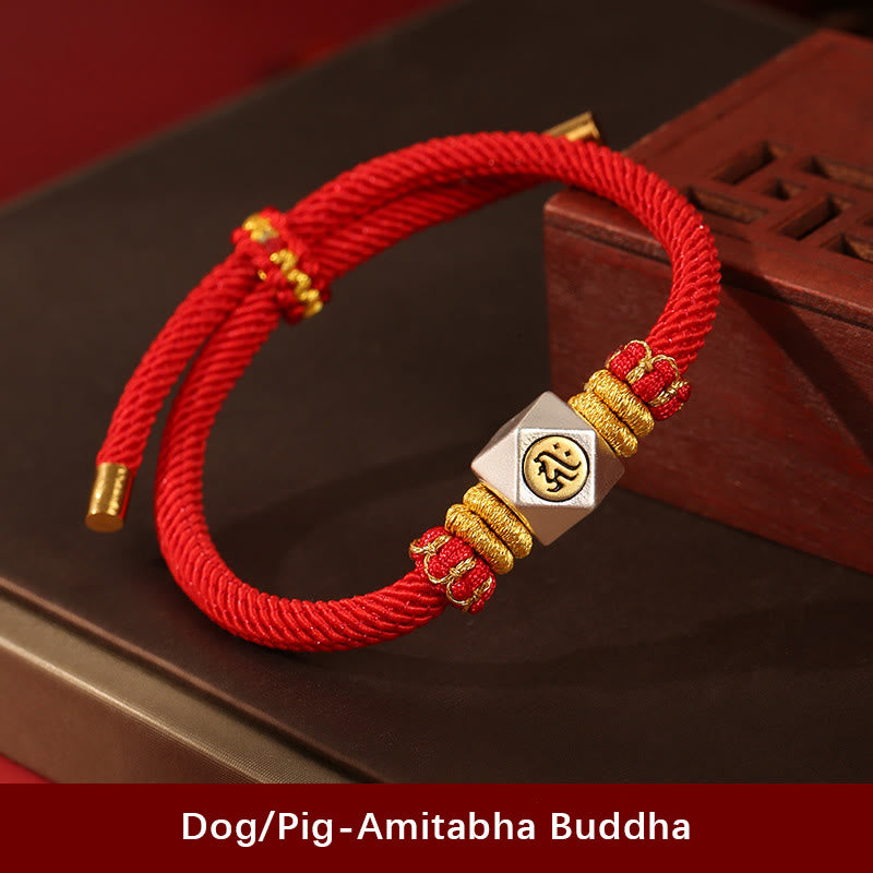 Chinese Zodiac Kids Bracelet | 999 Silver Red Rope Luck Strength