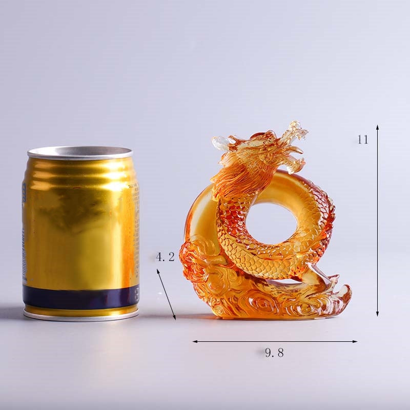 Liuli Dragon Feng Shui Art Piece for Protection & Power