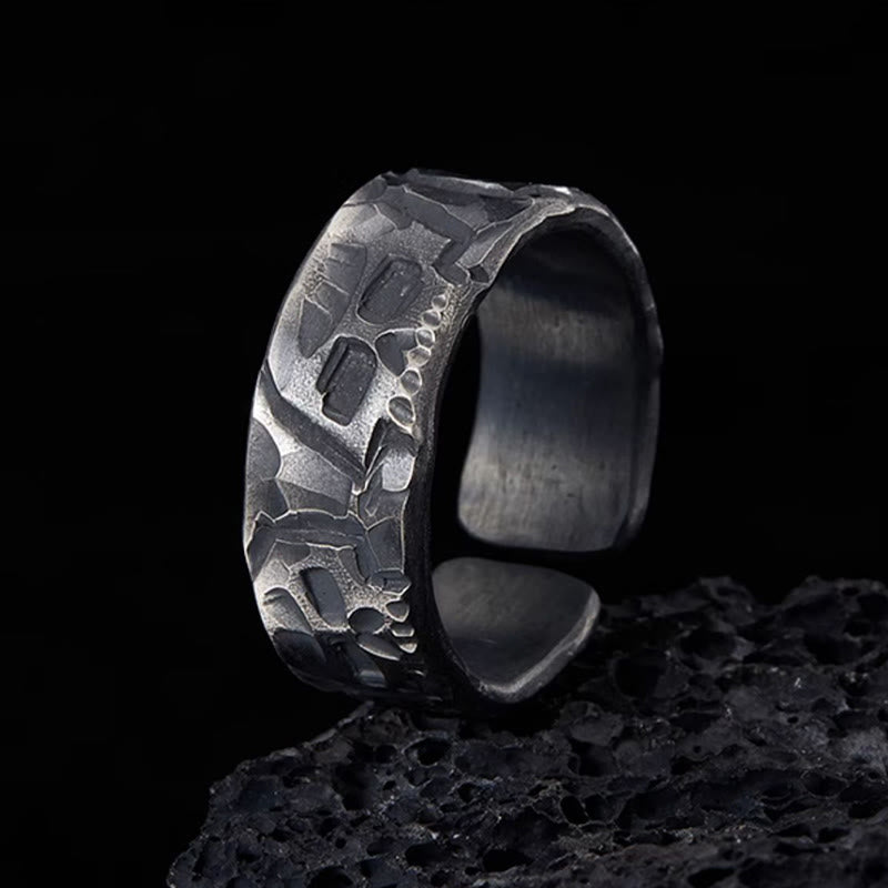 999 Sterling Silver Skeleton Pattern Spiritual Ring for Protection