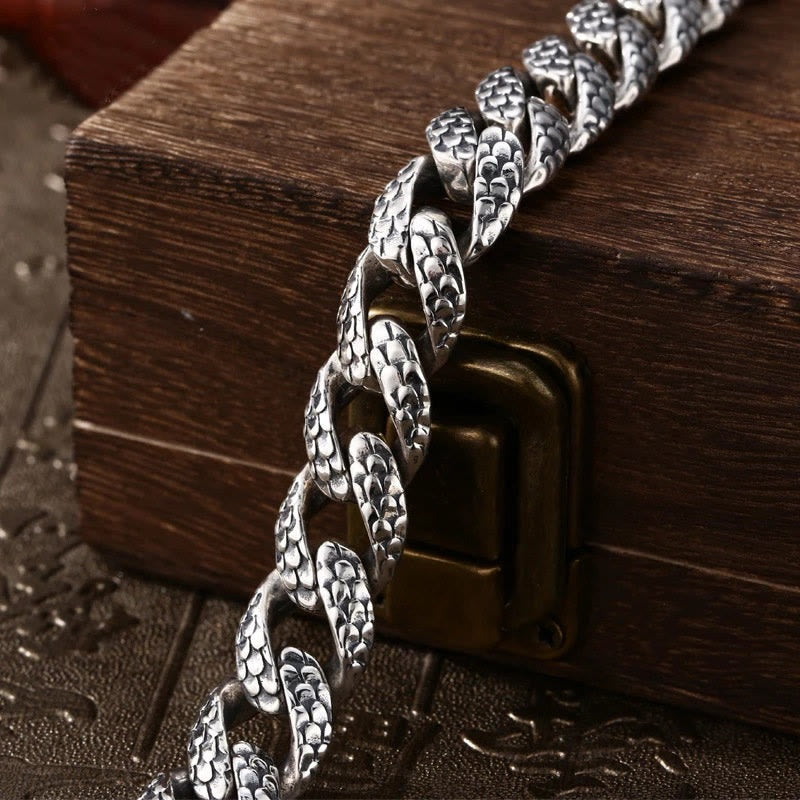 Mens Copper Dragon Scale Protection Bracelet 20cm