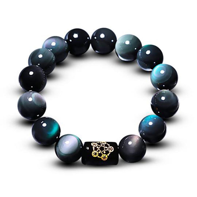 10mm Rainbow Obsidian Healing Transformation Bracelet
