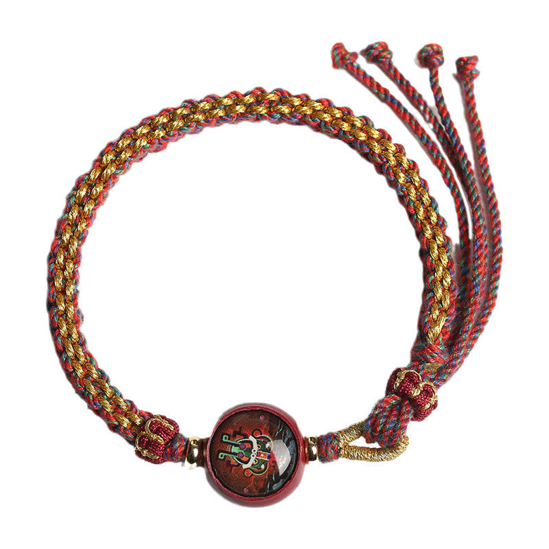 Colorful Rope Cinnabar Thangka Blessing Bracelet