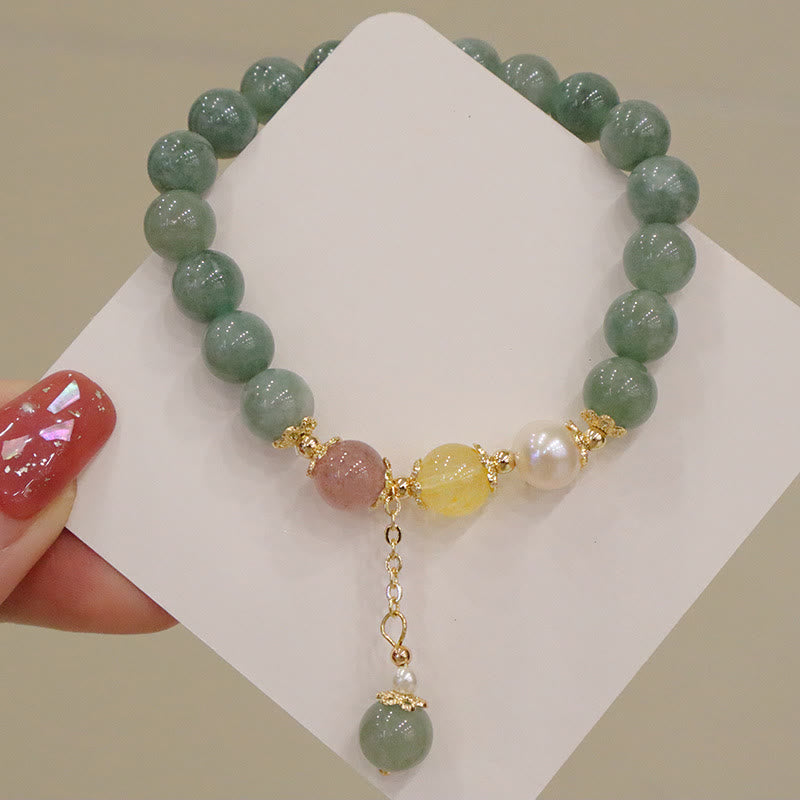 Jade Prosperity Abundance Bead Bracelet for Luck