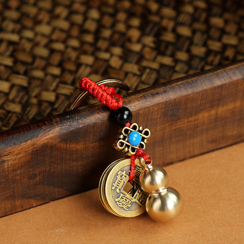 Copper Feng Shui Healing Luck Keychain for Car Hanging Decor