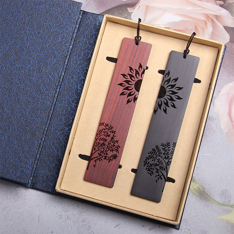 Ebony Wood Sun Tree Bookmark for Spiritual Growth