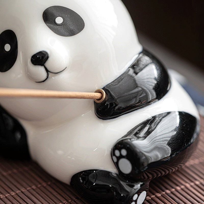 Ceramic Cat Panda Incense Burner | Blessing Decoration