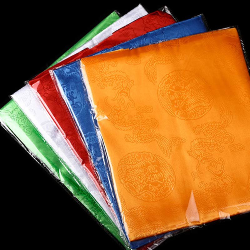 Tibetan Lucky Blessing Khata 5 Colors Dragon Phoenix Decor