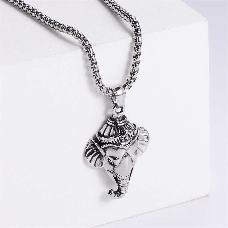 Ganesh Necklace Titanium Steel Pendant Protection Unisex
