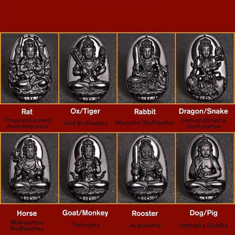 Tibet 108 Beads Bodhi Seed Zodiac Charm Mala Bracelet