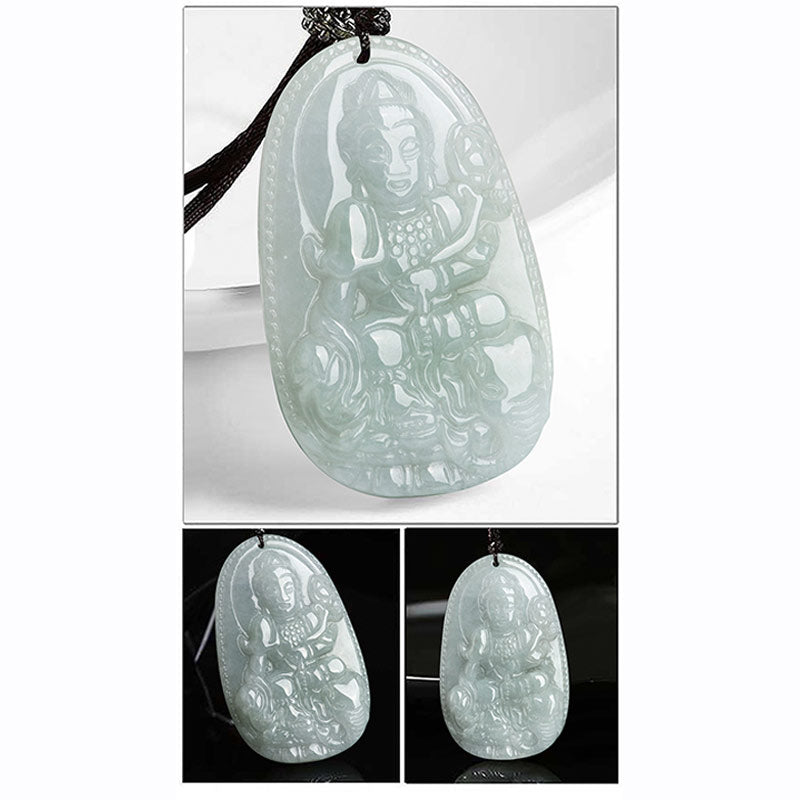 Chinese Zodiac Jade Necklace with Wealth Buddha Pendant