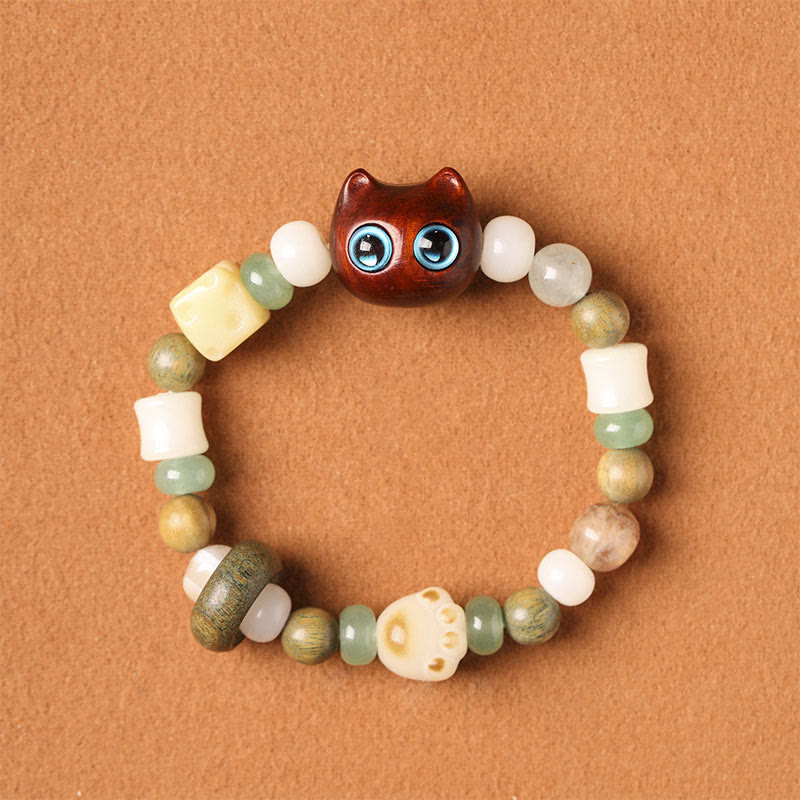 Unisex Peace Bracelet with Bodhi Seed, Green Sandalwood & Green Aventurine