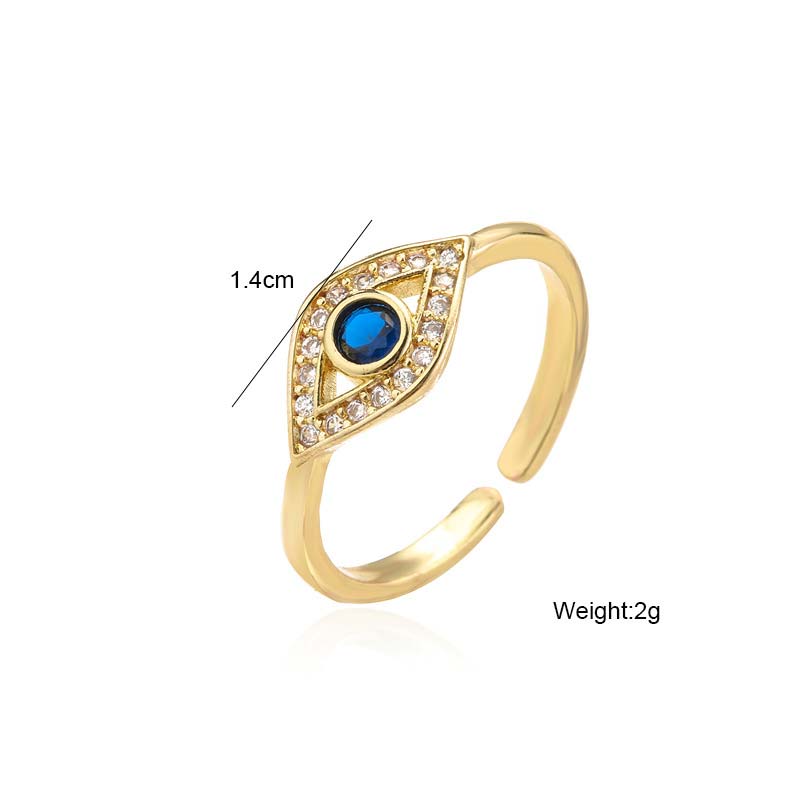Adjustable Copper Evil Eye Protection Blessing Ring