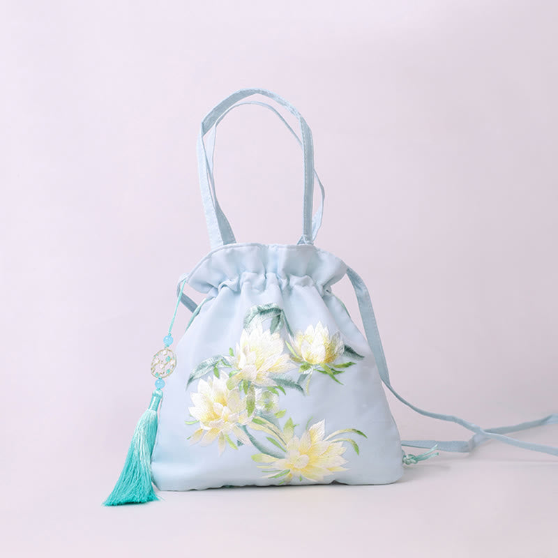 Cotton Linen Yoga Tote Bag with Adjustable Strap 21x22cm