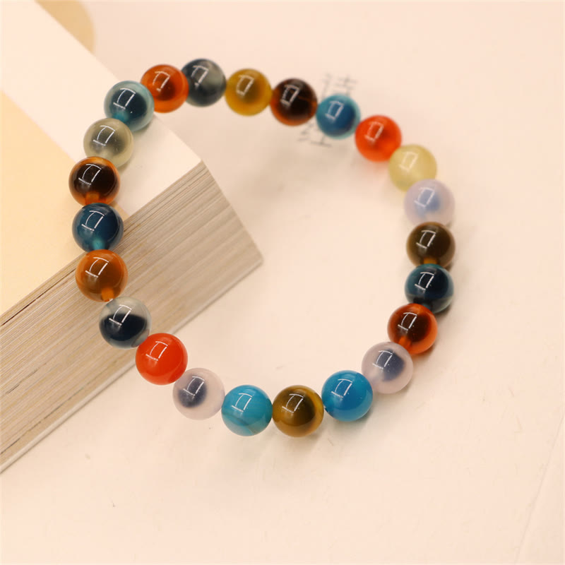 8mm Candy Agate Strength Bead Bracelet for Confidence