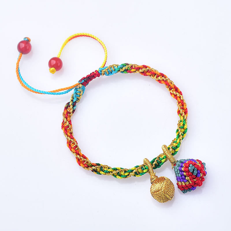 Colorful Rope Luck Bracelet with Zongzi Charm