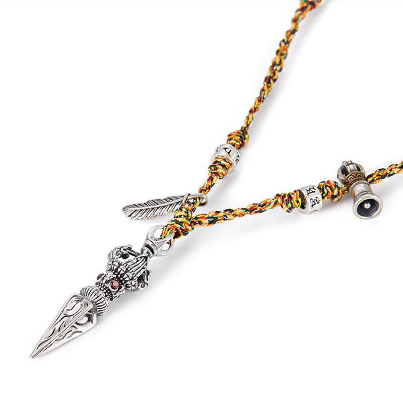 925 Sterling Silver Om Mani Padme Hum Necklace Dorje Vajra Pendant