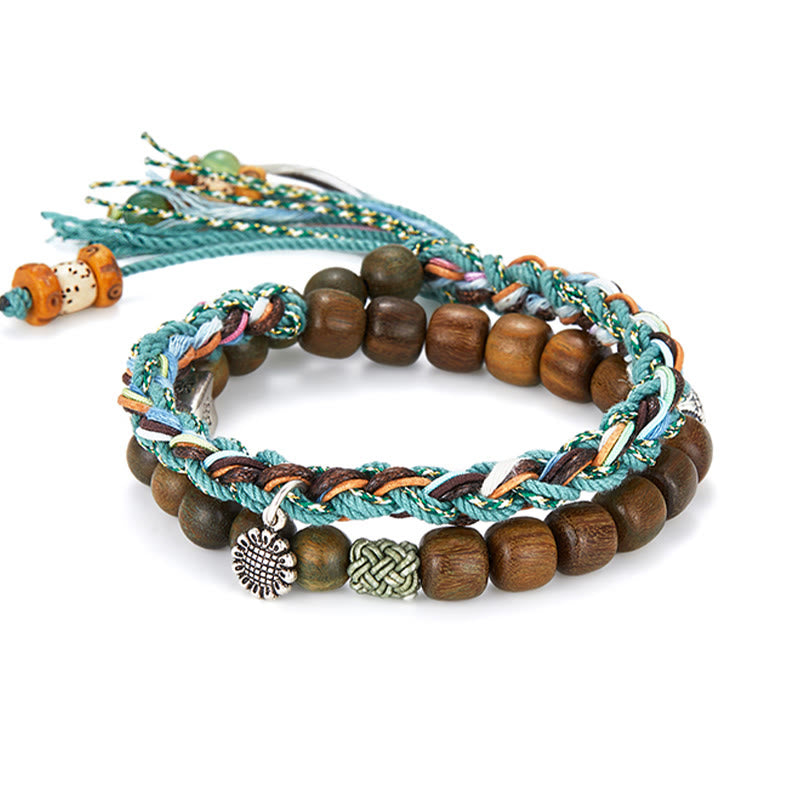 925 Sterling Silver Green Sandalwood Bodhi Seed Bracelet