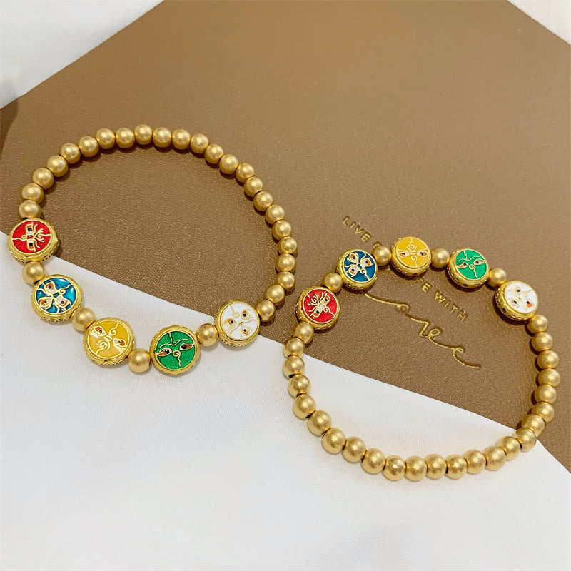 Copper Wealth Bracelet with Five Tibetan Gods | Prosperity Luck