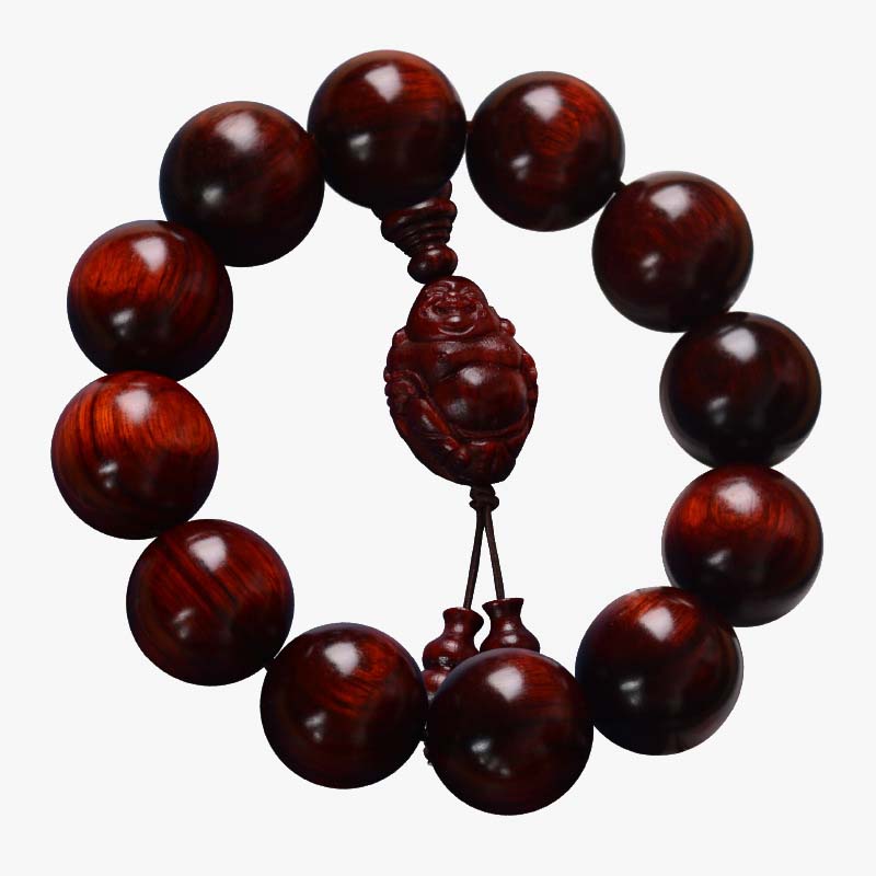 15mm Small Leaf Red Sandalwood Buddha Protection Bracelet