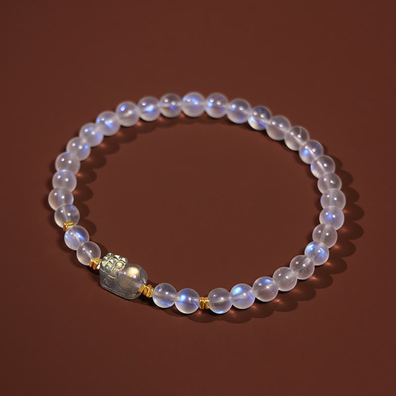 Moonstone Love & Calm Healing Bracelet 925 Silver Gold Plated