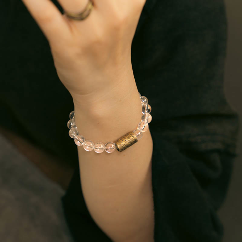 8mm Clear Quartz Protection Bracelet for Mental Clarity