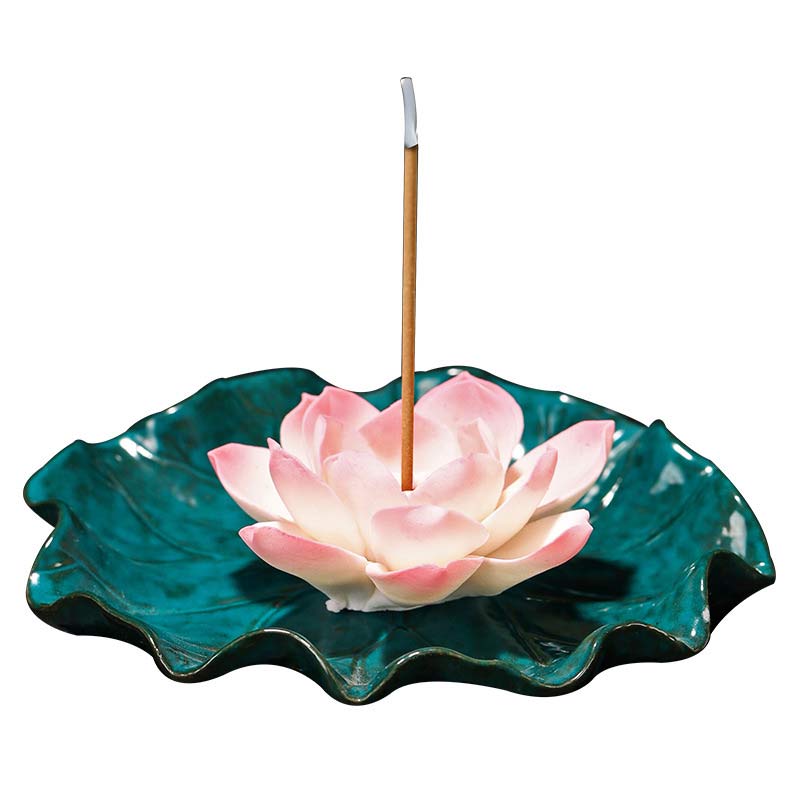 Tibetan Lotus Ceramic Incense Burner | Blessing Decor