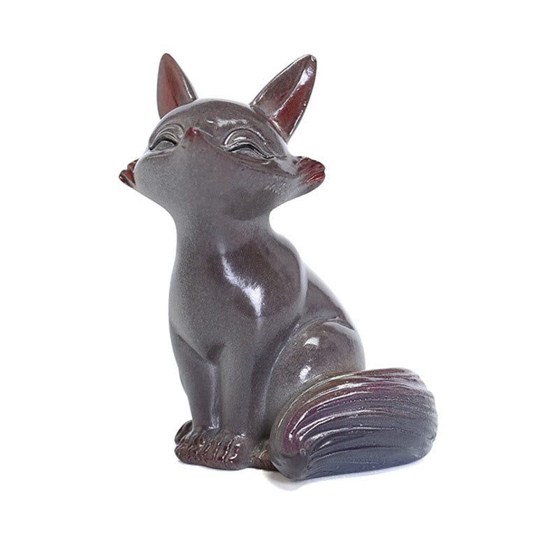 Color Changing Fox Tea Pet Resin Figurine | Zen Decor