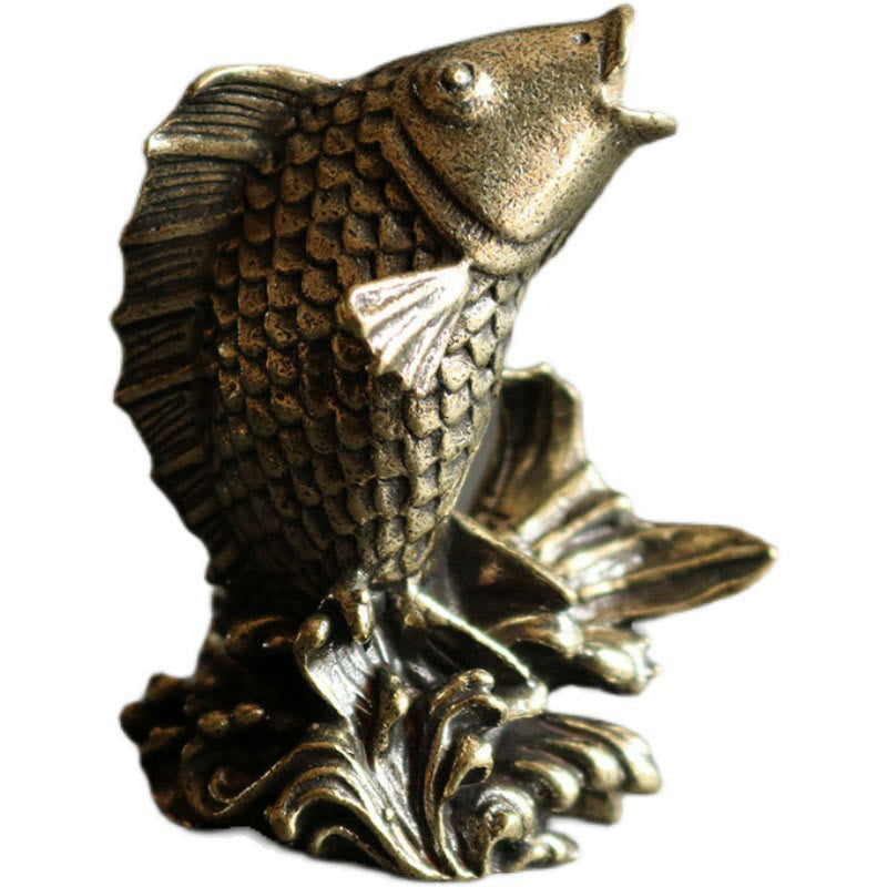 Handmade Koi Fish Copper Decoration for Luck & Prosperity
