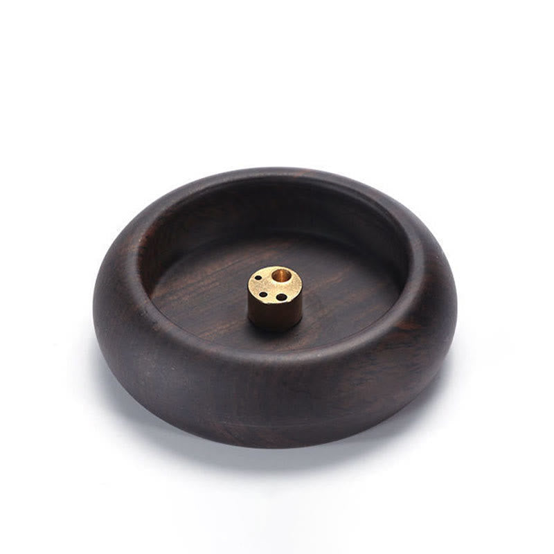 Mini Ebony Wood Meditation Incense Burner 6.6cm