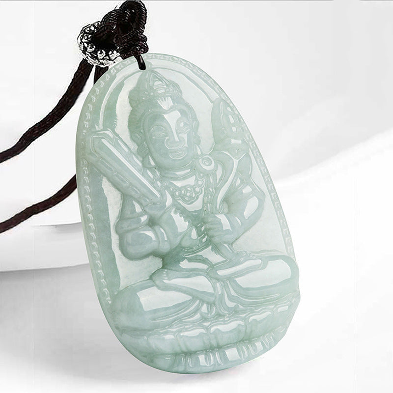 Chinese Zodiac Jade Necklace with Wealth Buddha Pendant