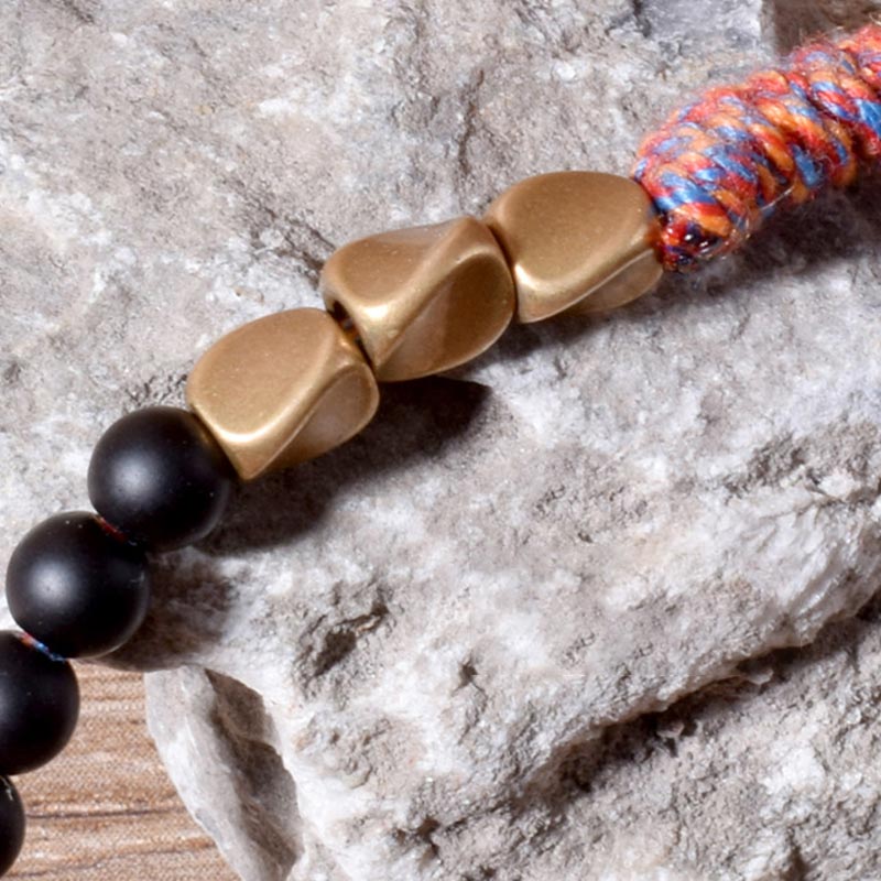 6.7-7in Black Onyx Tassel Bracelet | Protection & Strength