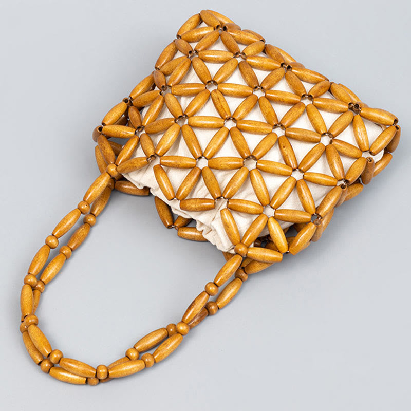 Hand-woven Mini Wooden Beads Spiritual Jewelry Bag