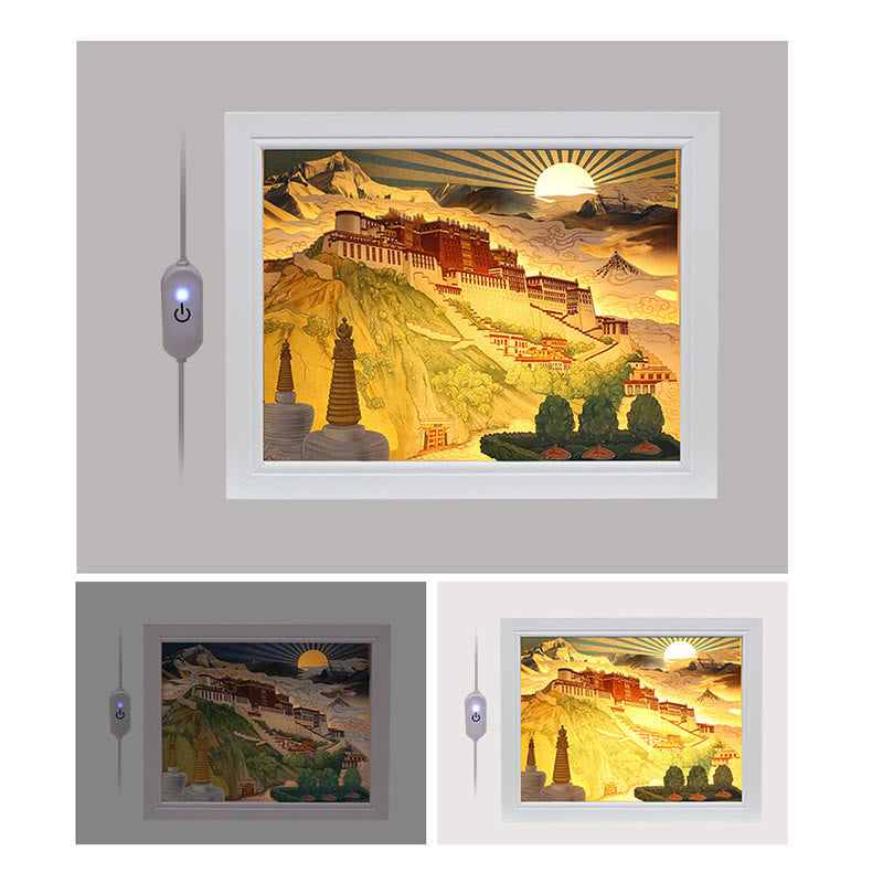 Potala Palace Paper LED Zen Decor Lamp