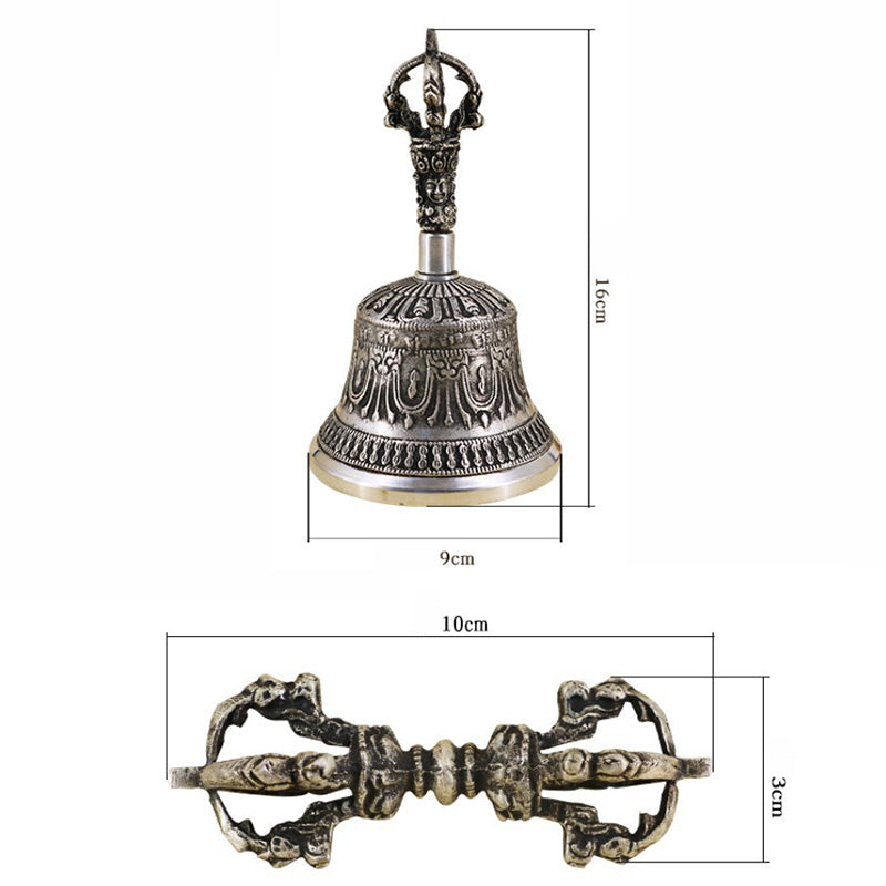 Meditation Bell and Vajra Dorje Set | Copper Ritual Supplies