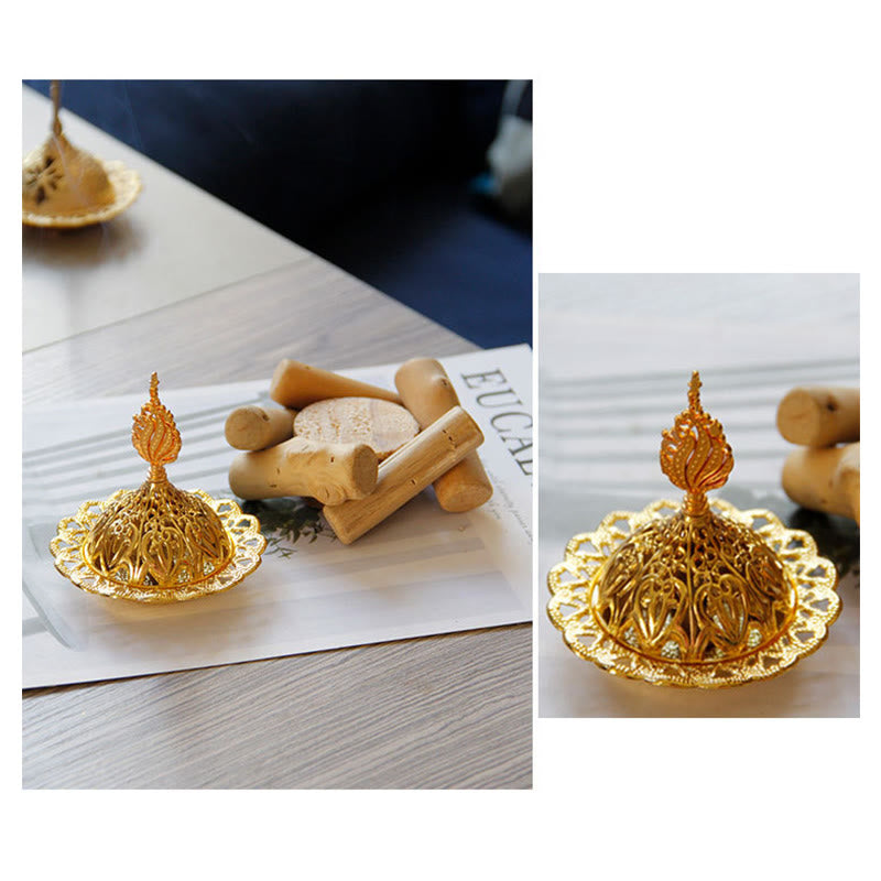 Gold Alloy Healing Mini Incense Burner for Meditation & Relaxation